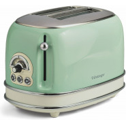Ariete 0155 Retro Style 2 Slice Toaster, 6 Browning Levels and Removable Crumb Tray, Vintage Design, Green Toasters