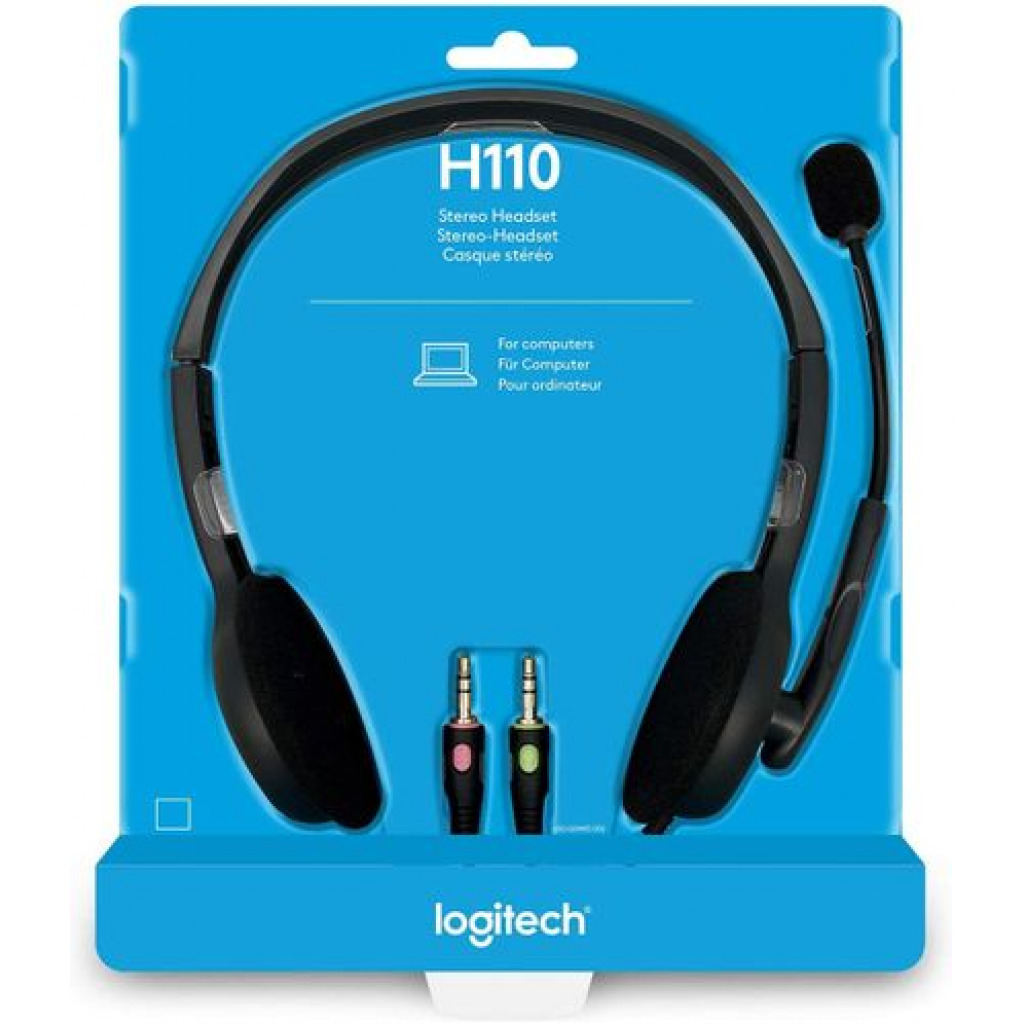 Logitech H110 Stereo Headset – Grey Headphones TilyExpress