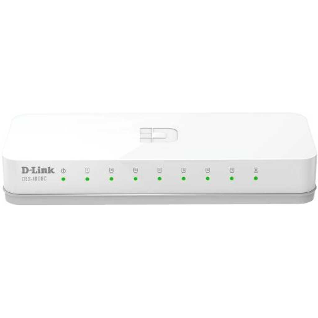 D-Link DES-1008C 8-Port 10/100Mbps Desktop Switch - White