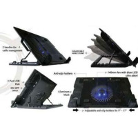 Notebook Laptop Cooling Pad with Stand - Black, Blue Light