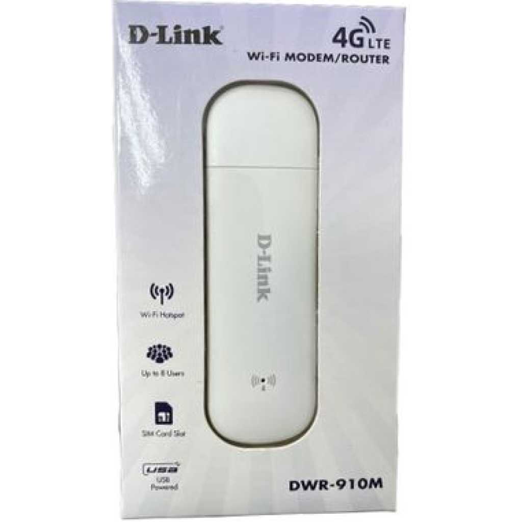 D-Link DWR-910M 4G LTE USB Wi-Fi Modem Wingle - White