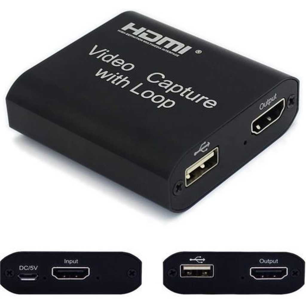 Hdmi Video Capture Card With Loop Out - Black