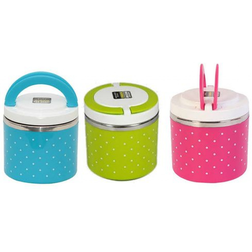1 Layer Steel Food Insulated Lunch Box Container Tiffin- Multi-colours Lunch Boxes TilyExpress 2