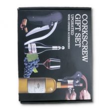 Corkscrew Wine Opener Kit Gift Set Box- Black Bottle Openers