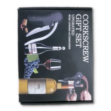 Corkscrew Wine Opener Kit Gift Set Box- Black