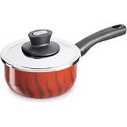 TEFAL Tempo Flame 20 cm Sauce Pan With Lid, Red, Aluminium, C5482482