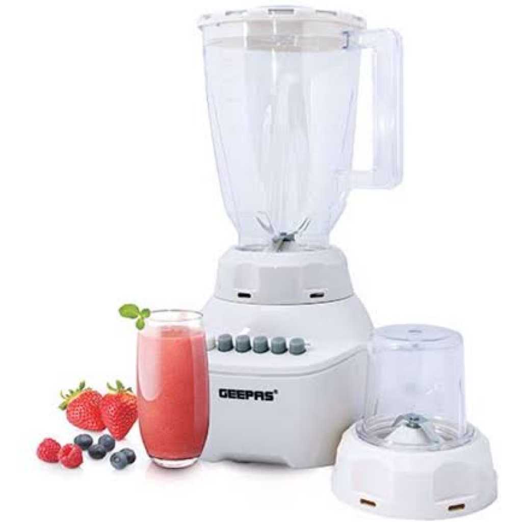 Geepas Blender - GSB5362 2 In 1 1.5L 400W Blender -White