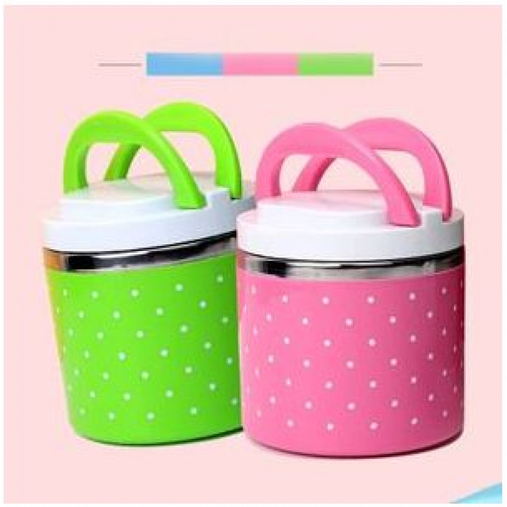 1 Layer Steel Food Insulated Lunch Box Container Tiffin- Multi-colours