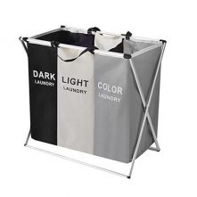 3-Section Laundry Basket Bin Organizer- 137L- Multi-colour.