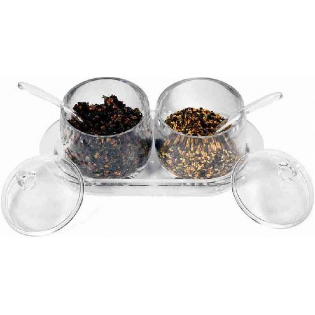 Acrylic Spice Jar Kitchen Storage Bottle Salt Jar Sugar Bowl Box Set- Clear Spice Racks TilyExpress 2
