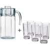 6 Drinking Glasses Plus 1 Glass Jug-Transparent