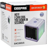 GEEPAS GAC16015 Mini Air Cooler | 750 ml | 3 Speed Options | LED Night Light