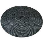 6 Pc Round Decorative Placemats Table Mats- Black &White