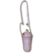 Fancy Portable Thermos Travel Mug Flask Bag Cup-Pink.