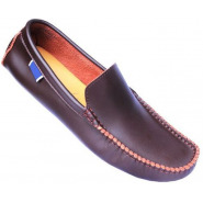 Casual Men's Leather Moccasins - Brown