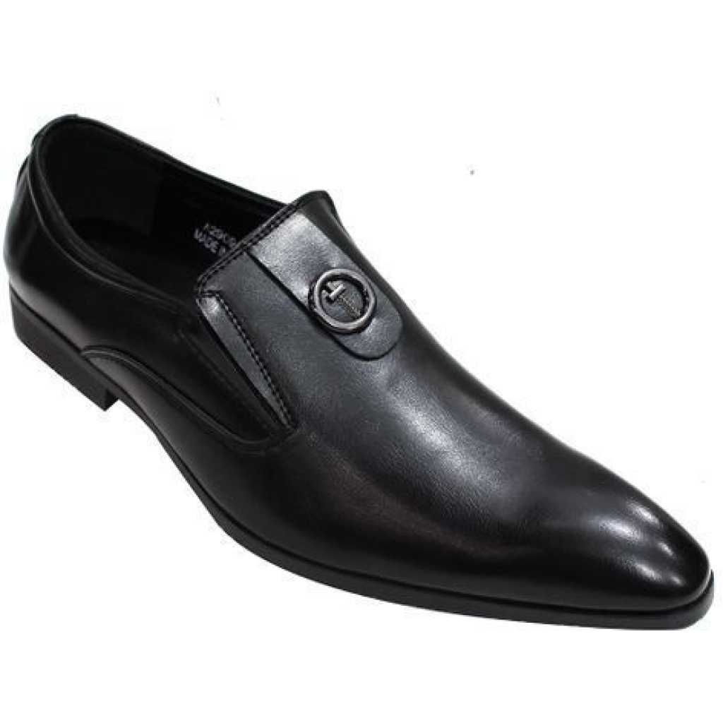 Designer Men's Leather Gentle Formal Shoes - Black