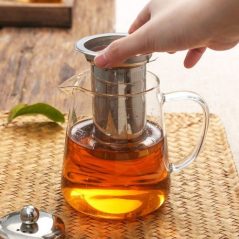 600ml Glass Kettle Teapot With Strainer Filter Infuser-Colorless