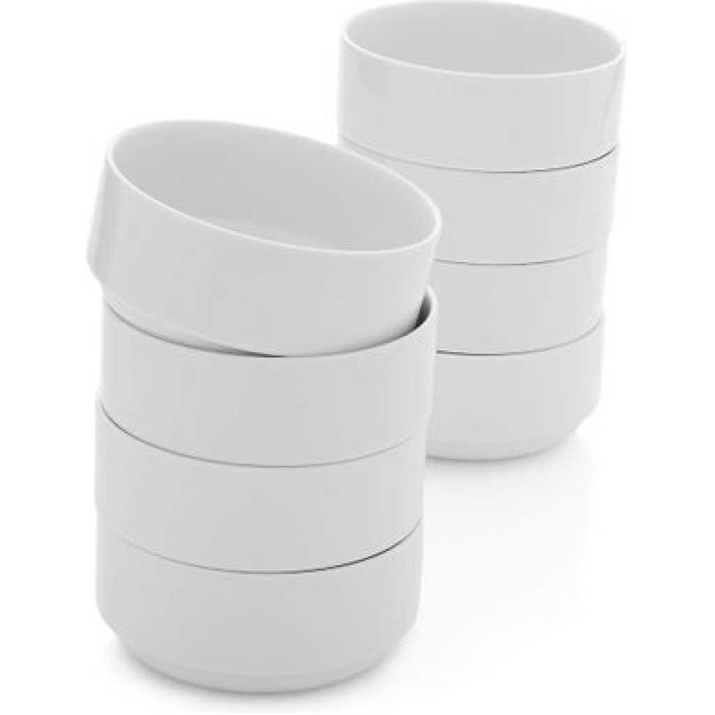 6 Pcs of Sauce Food, Soup & Cereal Serving Bowls - White