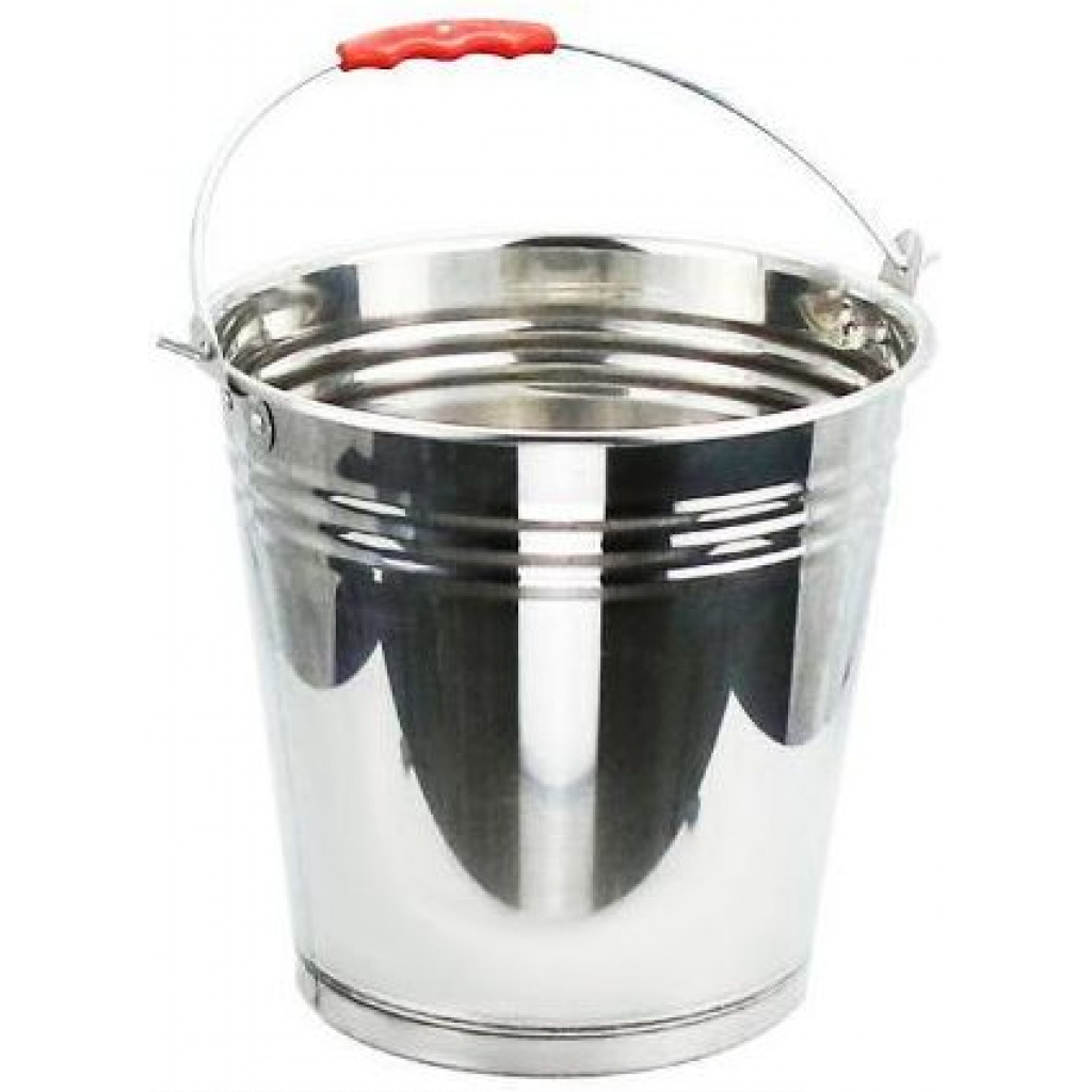 10L Stainless Steel Water Milk Bucket Dairy Pail, Silver