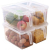 4pc Fridge Storage Container Box Holder Organiser Food Containers -Clear