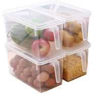 4pc Fridge Storage Container Box Holder Organiser Food Containers -Clear