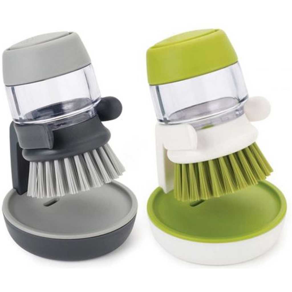 1 Piece of Soap Dispensing Palm Storage Stand Dishwasher Brush, Multi-Colour