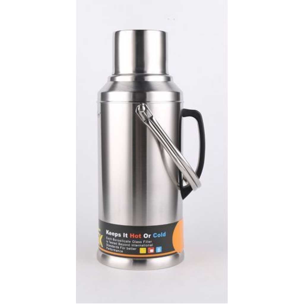 Daydays 3.2L Stainless Steel Vacuum Flask Storage Bottle- Silver