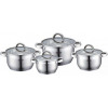 4 Piece Stainless Steel Saucepans/Cookware Pots, Silver