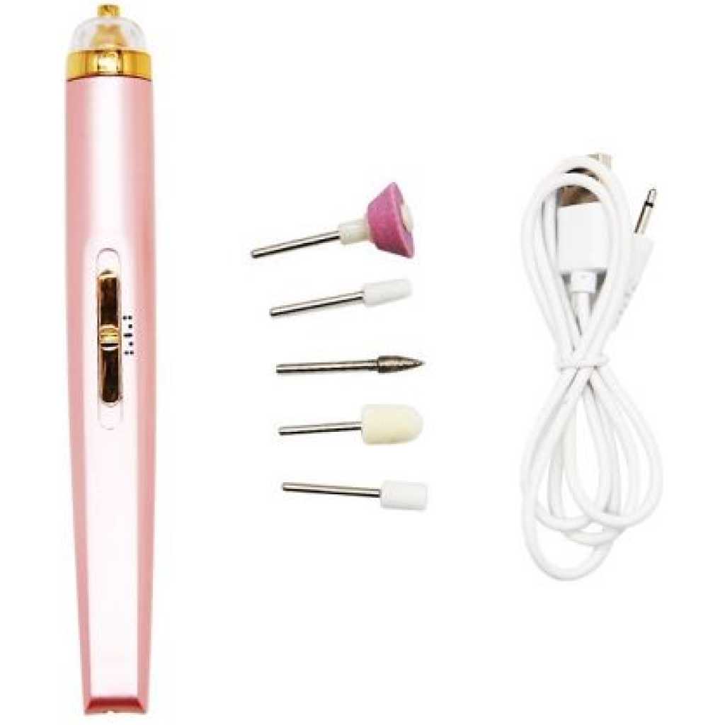 5-in-1 Electric Pedicure And Manicure Nail Drill File Grinder Grooming Kit Includes Callus Remover, Pink Feet Hands & Nails Care TilyExpress