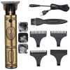 Professional Hair Clipper Grooming Rechargeable Cordless Cutting T-Blade Trimmer Kit-Black