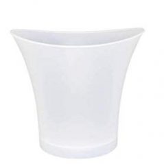 5L Led Ice Bucket Color Changing Plastic Champagne Wine Ice Bucket-White Ice Buckets & Tongs