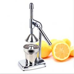 Stainless Steel Manual Lever Fruit Press Orange Citrus Juicer -Silver