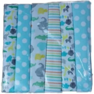 Cotton 6pc Baby Receiving, Swaddling Sheets-Multicolor