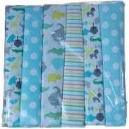 Cotton 6pc Baby Receiving, Swaddling Sheets-Multicolor