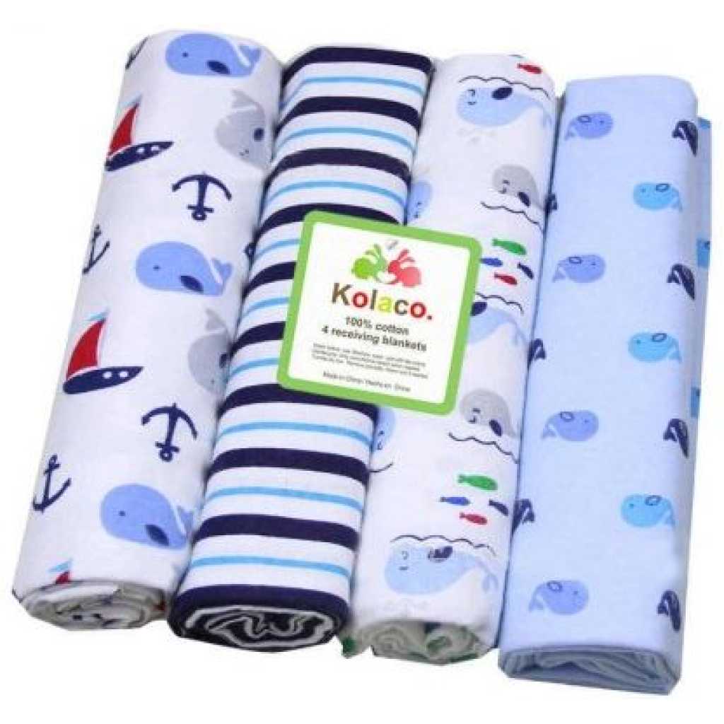 4Pcs Baby Receiving Bedsheets – Multicolor Baby Beds Cribs & Bedding TilyExpress