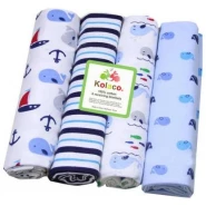 4Pcs Baby Receiving Bedsheets - Multicolor