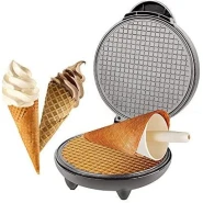 Sayona Electric Waffle, Ice Cream Cone Maker Machine, Egg Rolls Baking Pan -Black