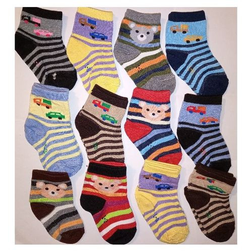 12 Pairs Baby Boy Infant Newborn Warm Socks – Multi Colour Baby Boys Socks