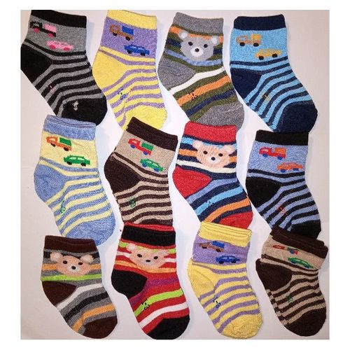 12 Pairs Baby Boy Infant Newborn Warm Socks - Multi Colour