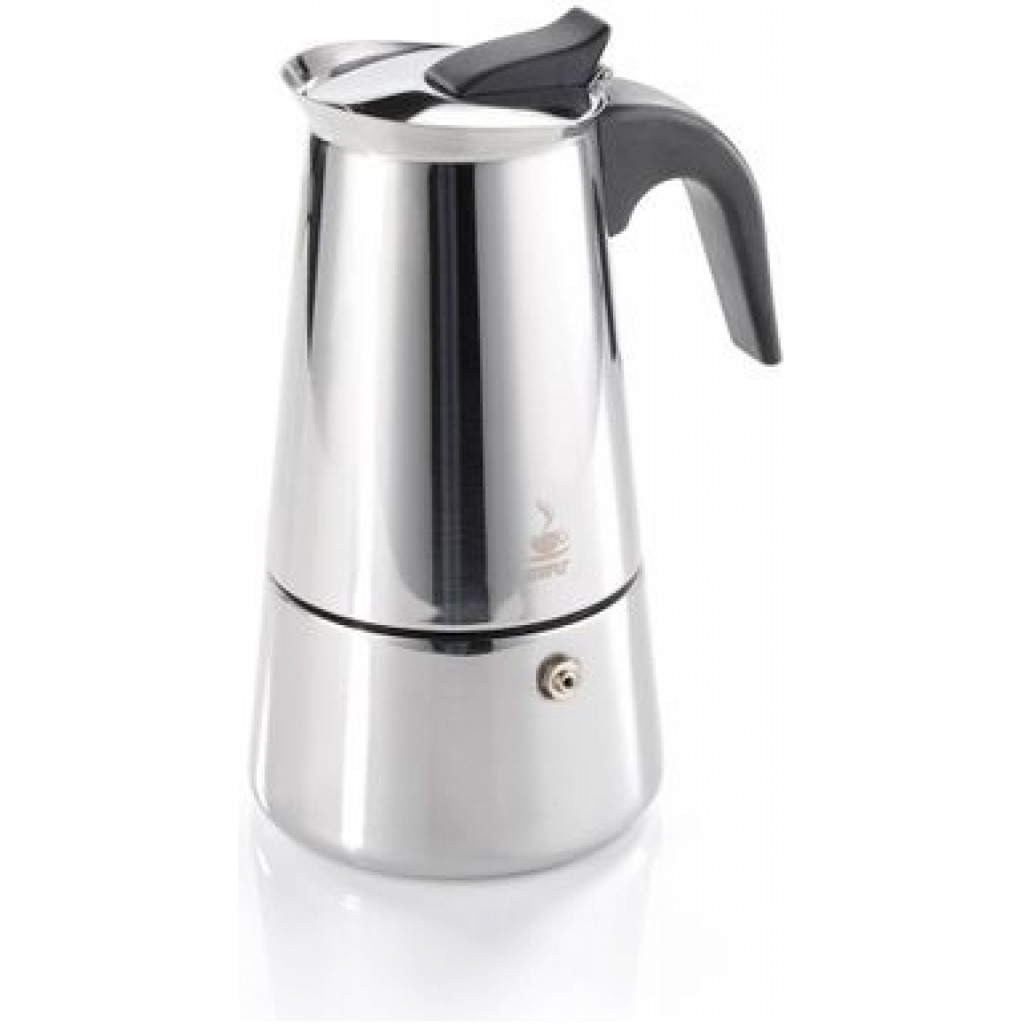 Espresso Maker Emilio For 6 Cups, Stainless Steel- Silver Coffee Makers TilyExpress 5
