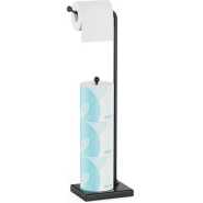 Toilet Paper Holder Stand Tissue Rack Storage -Black