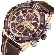 Naviforce Luxury Chronograph Men's Waterproof Watch - Brown