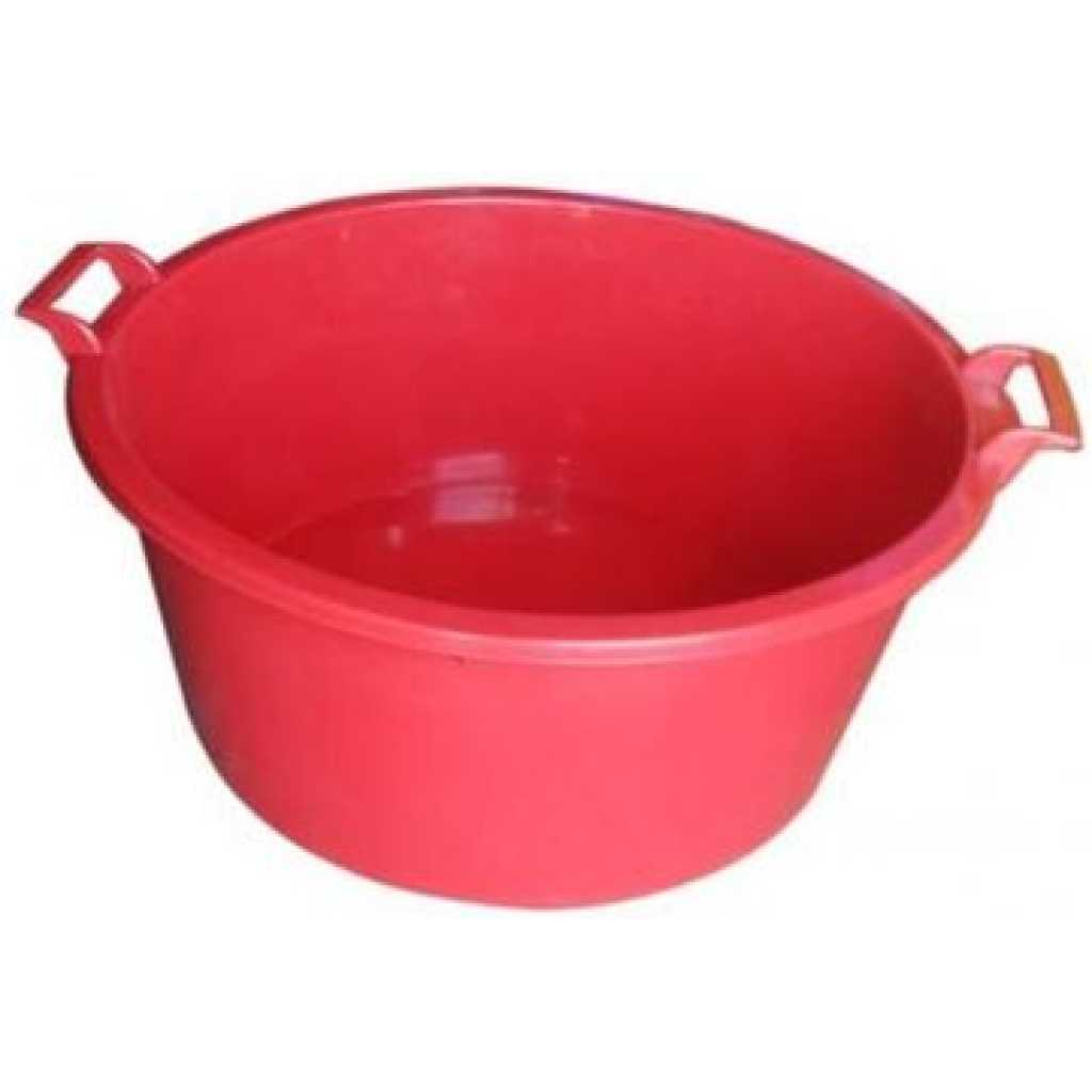 Round Plastic Wash Basin, 40L – Red Bathroom Accessories TilyExpress