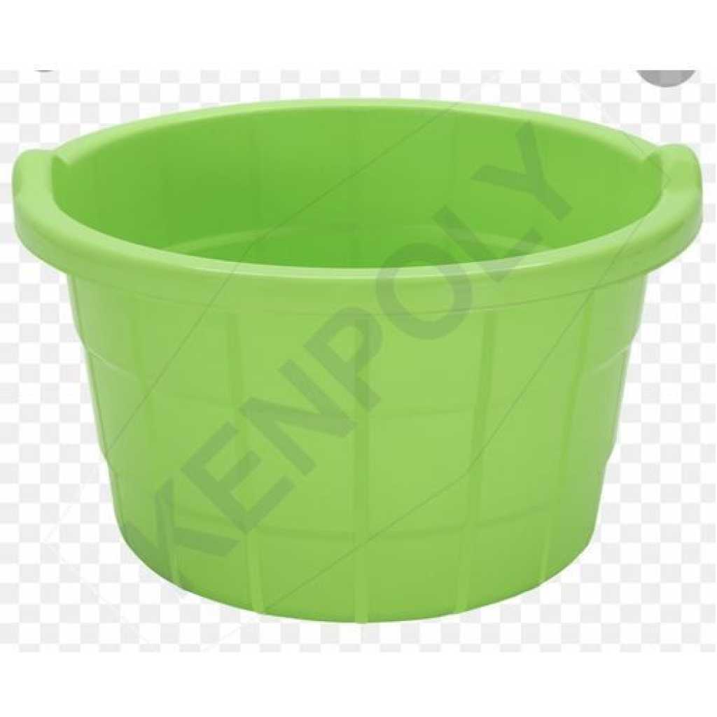 60L Round Plastic Wash Basin -Green , Blue