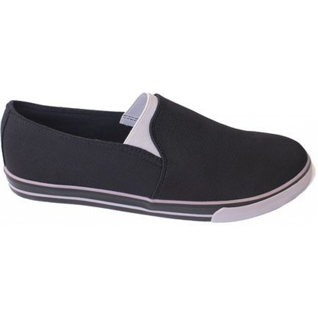 Men’s Slipon Plimsolls Shoes – Black Men's Loafers & Slip-Ons TilyExpress