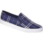 Men's Designer Slipon Shoes - Checked Blue, White