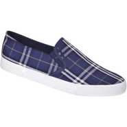 Men's Designer Slipon Shoes - Checked Blue, White