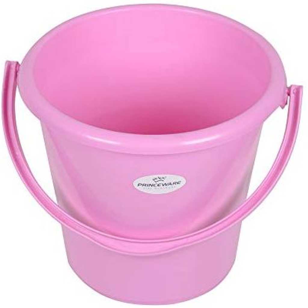 Round Plastic Bucket - Pink, 10Ltr