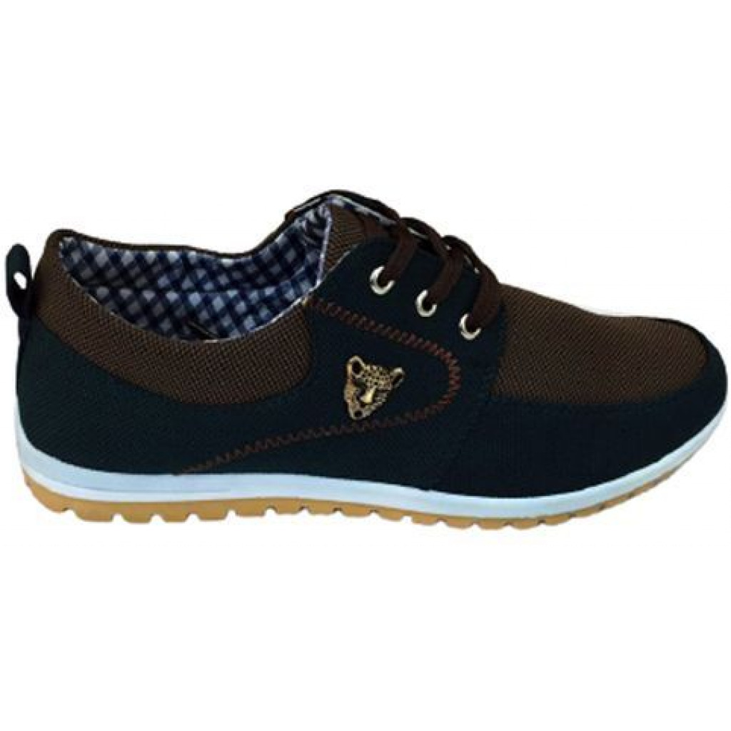 Men’s Lace Up Designer Sneakers – Navy Blue,Brown,White Men's Fashion Sneakers TilyExpress 4