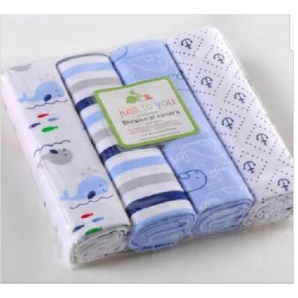 4Pcs Baby Receiving Bedsheets -Multi colours